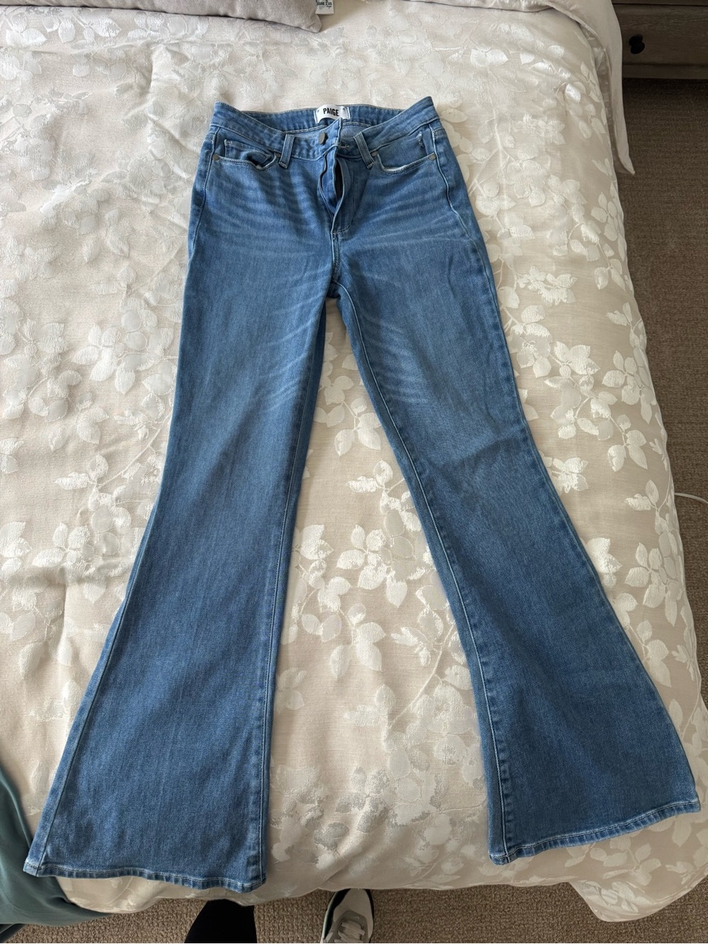 PAIGE Medium Blue Flare Jeans - Women's